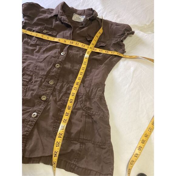 Vintage Maurices Button Down Cap Sleeve Shirt Size: M - Picture 3 of 8